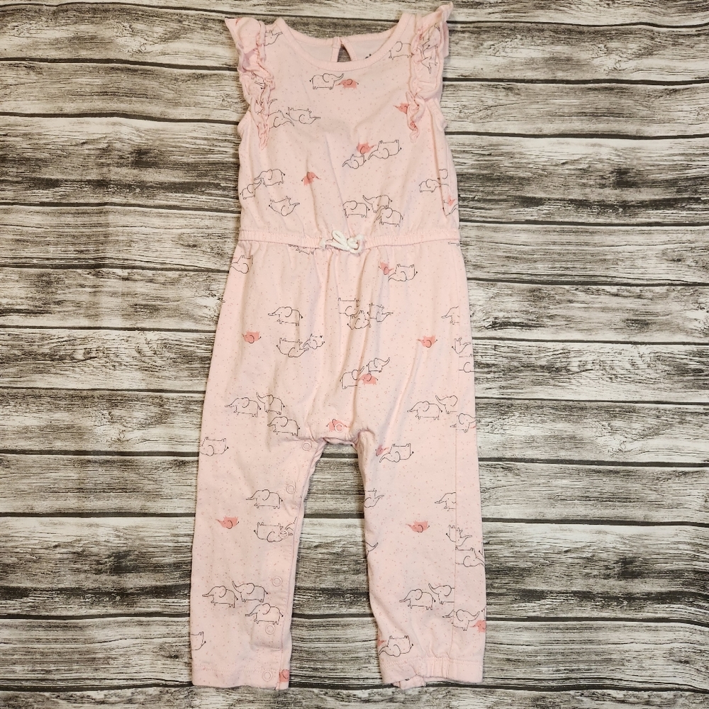 Carters pink elephant romper